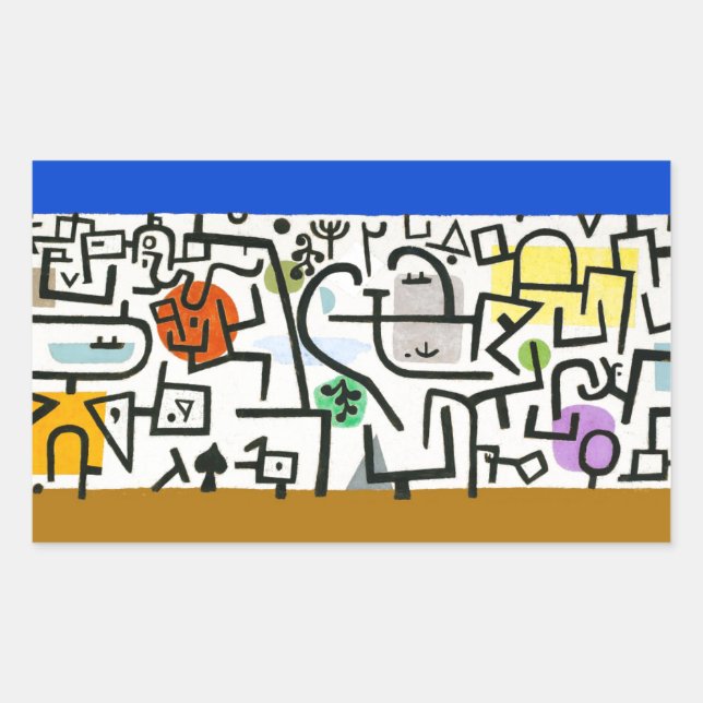 Sticker Rectangulaire Paul Klee Rich Harbour Expressionnisme Abstrait (Devant)