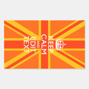 Sticker Rectangulaire Pavillon britannique Orange Union Jack