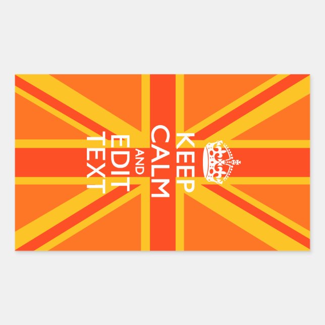 Sticker Rectangulaire Pavillon britannique Orange Union Jack (Devant)