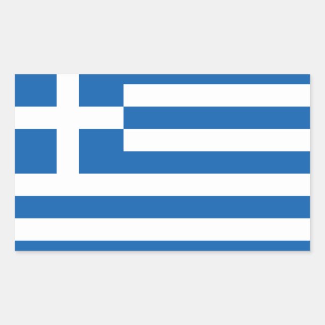 Sticker Rectangulaire pavillon de la Grèce (Devant)