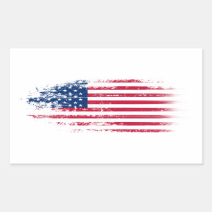 Sticker Rectangulaire pavillon des États-Unis