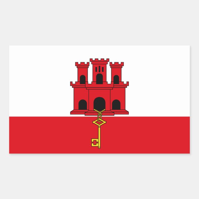Sticker Rectangulaire Pavillon Gibraltar (Devant)