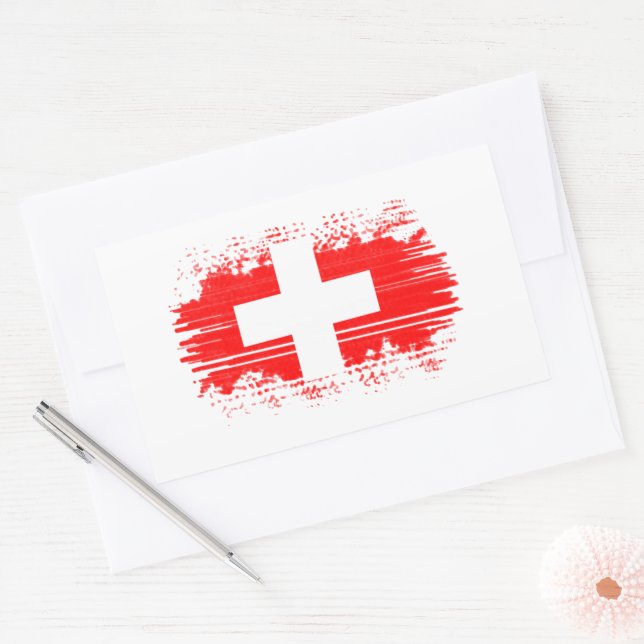 Sticker Rectangulaire pavillon suisse (Enveloppe)