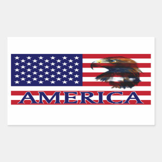 Sticker Rectangulaire pavillon usa 2