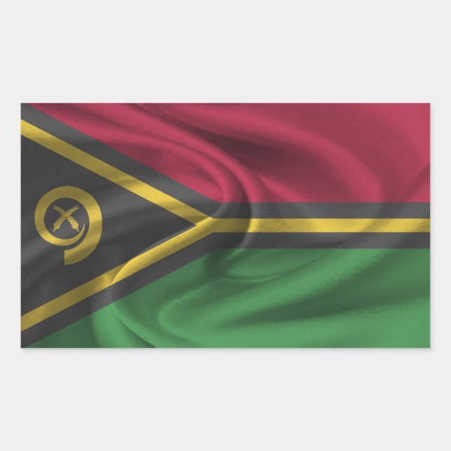 Sticker Rectangulaire Pavillon Vanuatu (Devant)