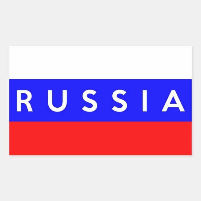 Sticker Rectangulaire pays de russie symbole nom texte (Devant)