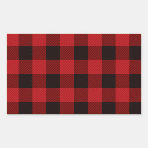 Sticker Rectangulaire Pays rouge et noir plaid