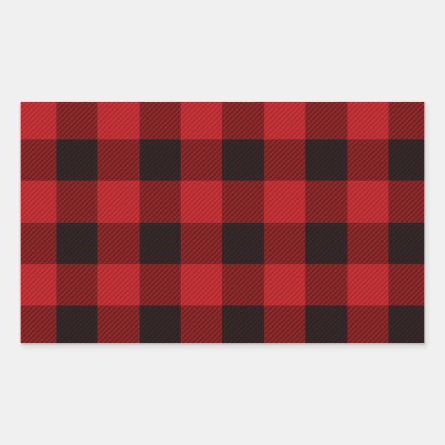 Sticker Rectangulaire Pays rouge et noir plaid (Devant)