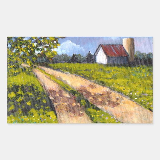 Sticker Rectangulaire Paysage agricole : Peinture du paysage rural, Gran (Devant)