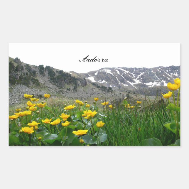 Sticker Rectangulaire Paysage d'Andorre (Devant)