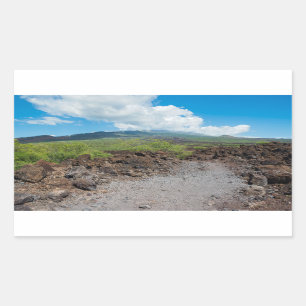 Sticker Rectangulaire paysage de lave et de montagne le long du sentier 