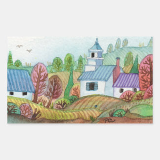 Sticker Rectangulaire Paysage de Mini Farmland