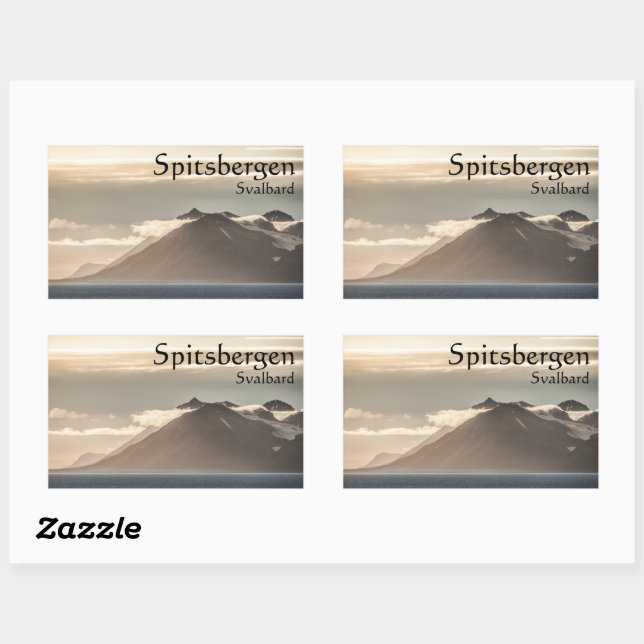 Sticker Rectangulaire Paysage de Svalbard (Feuille)