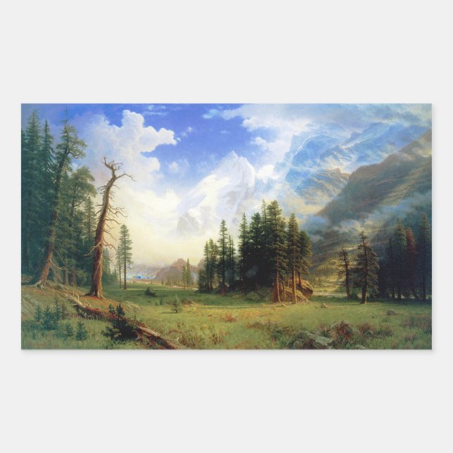 Sticker Rectangulaire Paysage des montagnes (Devant)