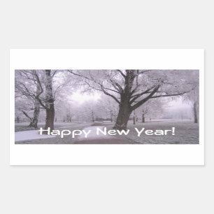 Sticker Rectangulaire Paysage hivernal