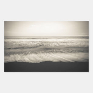 Sticker Rectangulaire Paysage marin N&B, Hawaï
