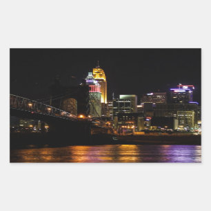 Sticker Rectangulaire Paysage urbain de Cincinnati