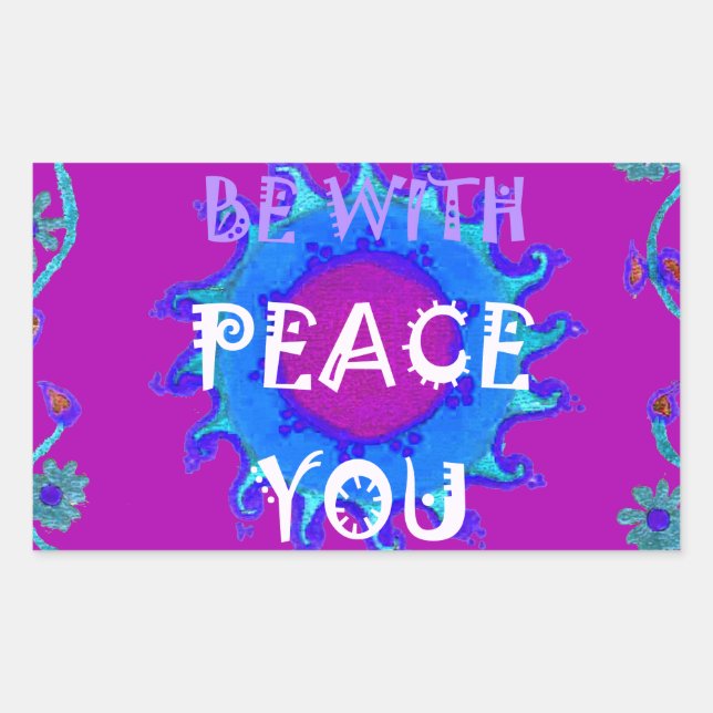 Sticker Rectangulaire Peace Be With You Inspiration Print (Devant)