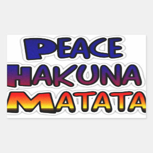 Sticker Rectangulaire Peace Hakuna Matata Cadeaux Produits