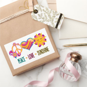 Sticker Rectangulaire Peace Love Sunshine