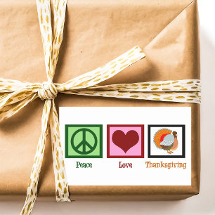 Sticker Rectangulaire Peace Love Thanksgiving
