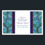 Sticker Rectangulaire Peacock Feather Drama - Merci Seal - Personnaliser<br><div class="desc">Le texte est prêt pour vous à customiser avec votre nom et votre adresse. Autres produits correspondants disponibles dans mon magasin.</div>