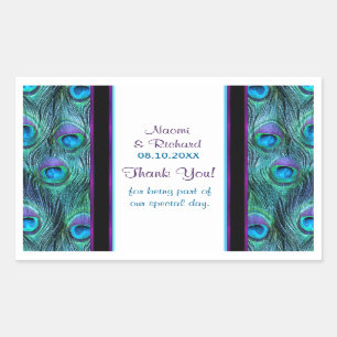 Sticker Rectangulaire Peacock Feather Drama - Merci Seal - Personnaliser