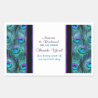 Sticker Rectangulaire Peacock Feather Drama - Merci Seal - Personnaliser
