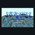 Sticker Rectangulaire Peacocks vintages Embrasser les cadeaux de mariage<br><div class="desc">Peacocks vintages Embrasser les cadeaux de mariage</div>