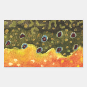 Sticker Rectangulaire Pêche à la truite