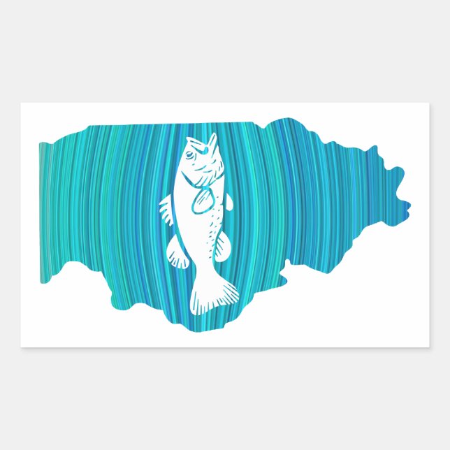 Sticker Rectangulaire Pêche à la vague dans l'Illinois (Devant)