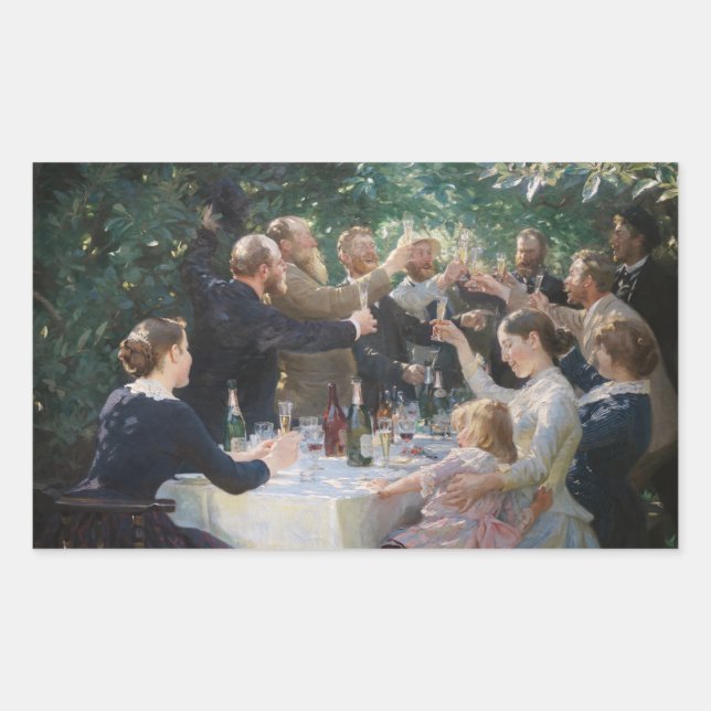 Sticker Rectangulaire Peder Severin Kroyer - Hip, Hip, Hurrah ! (Devant)