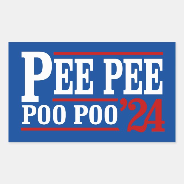 Sticker Rectangulaire Pee Pee Poo Poo 2024 (Devant)