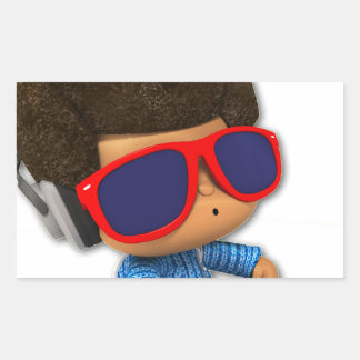 Sticker Rectangulaire Peekaboo DJ afro