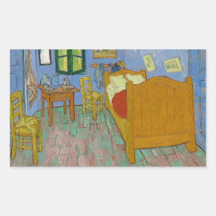 Sticker Rectangulaire Peinture de la chambre de Vincent Van Gogh