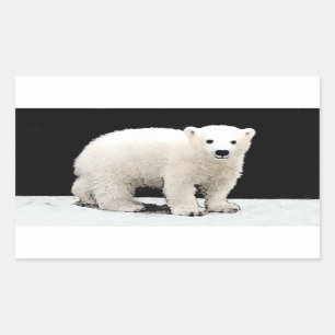 Sticker Rectangulaire Peinture de l'ours polaire - Art original de la fa