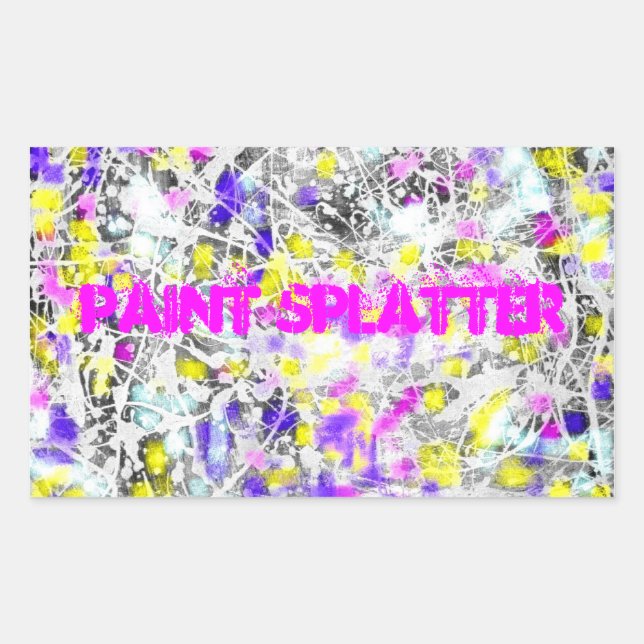 Sticker Rectangulaire peinture éclaboussure et goutte à goutte (Devant)