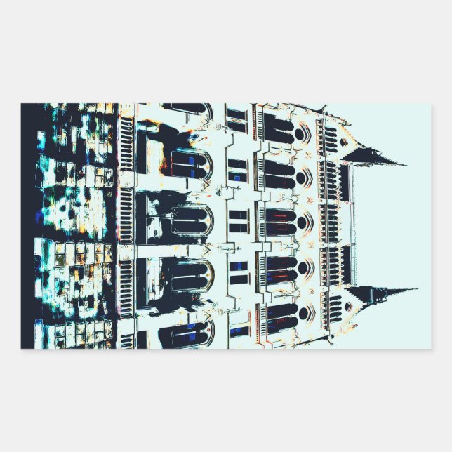 Sticker Rectangulaire Peinture hongroise du Parlement (Devant)
