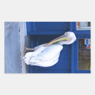 Sticker Rectangulaire Pélican en Grèce