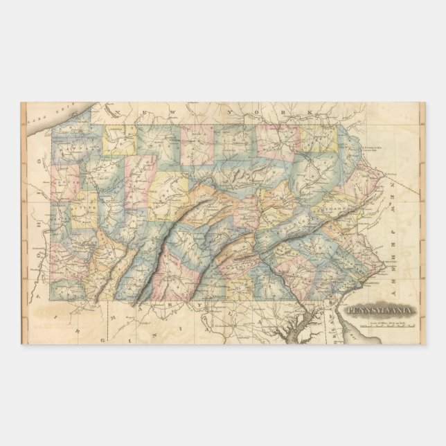 Sticker Rectangulaire Pennsylvanie 8 (Devant)