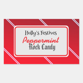 Sticker Rectangulaire Peppermint rock candy label