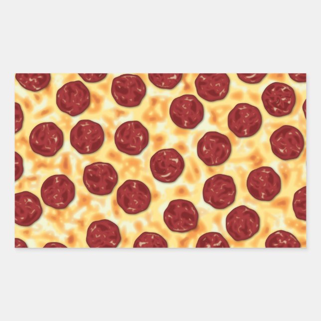 Sticker Rectangulaire Pepperoni Pizza Motif (Devant)