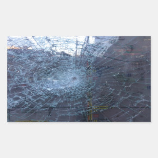 Sticker Rectangulaire Perdu — avec Verre cassé et carte