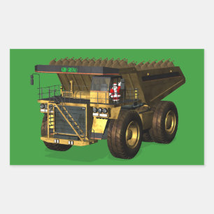 Sticker Rectangulaire Père Noël Conducteur de camion à benne géant