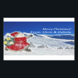 Sticker Rectangulaire Père Noël, Dashu Thru The Snow Christmas<br><div class="desc">* Illustration du Père Noël avec un sac de jouet, en train de couler dans la neige... J'espère qu'il ira à son traîneau ! * Utilisation pour les cadeaux de Noël, la décoration, l'artisanat, la réservation de ferraille ou do-it-yourself projets. * Ajoutez quelques-uns insérés dans vos cartes-cadeaux de vacances ou...</div>