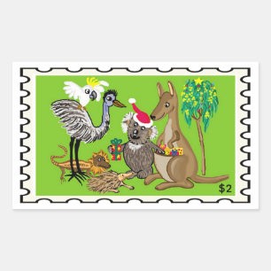 Sticker Rectangulaire Père Noël Koala Noël Australien