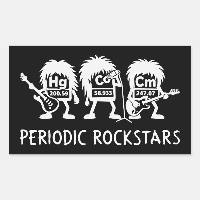 Sticker Rectangulaire Periodic Rockstars Chemistry Humor (Devant)