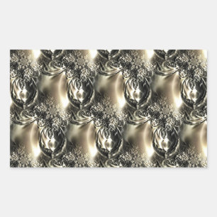 Sticker Rectangulaire Perles dorées
