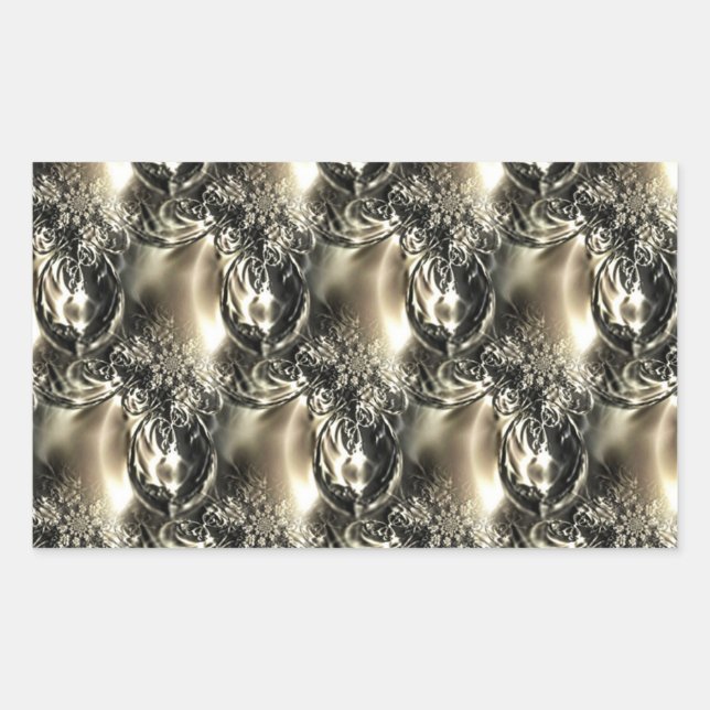 Sticker Rectangulaire Perles dorées (Devant)