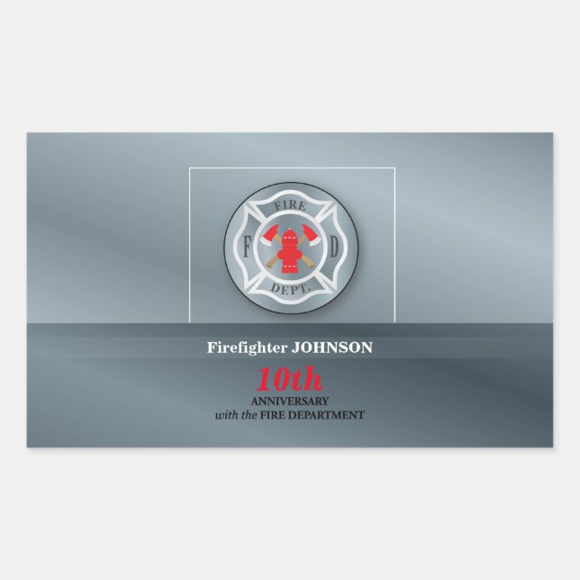 Sticker Rectangulaire Personnalisable, Anniversaire avec le service d'in (Devant)